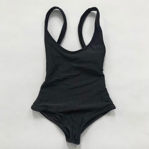 Black one piece bathing suit